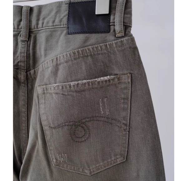 NWT R13 Distressed X-Boyfriend Ankle Jeans - Vintage Olive Drab Military - Picture 10 of 14